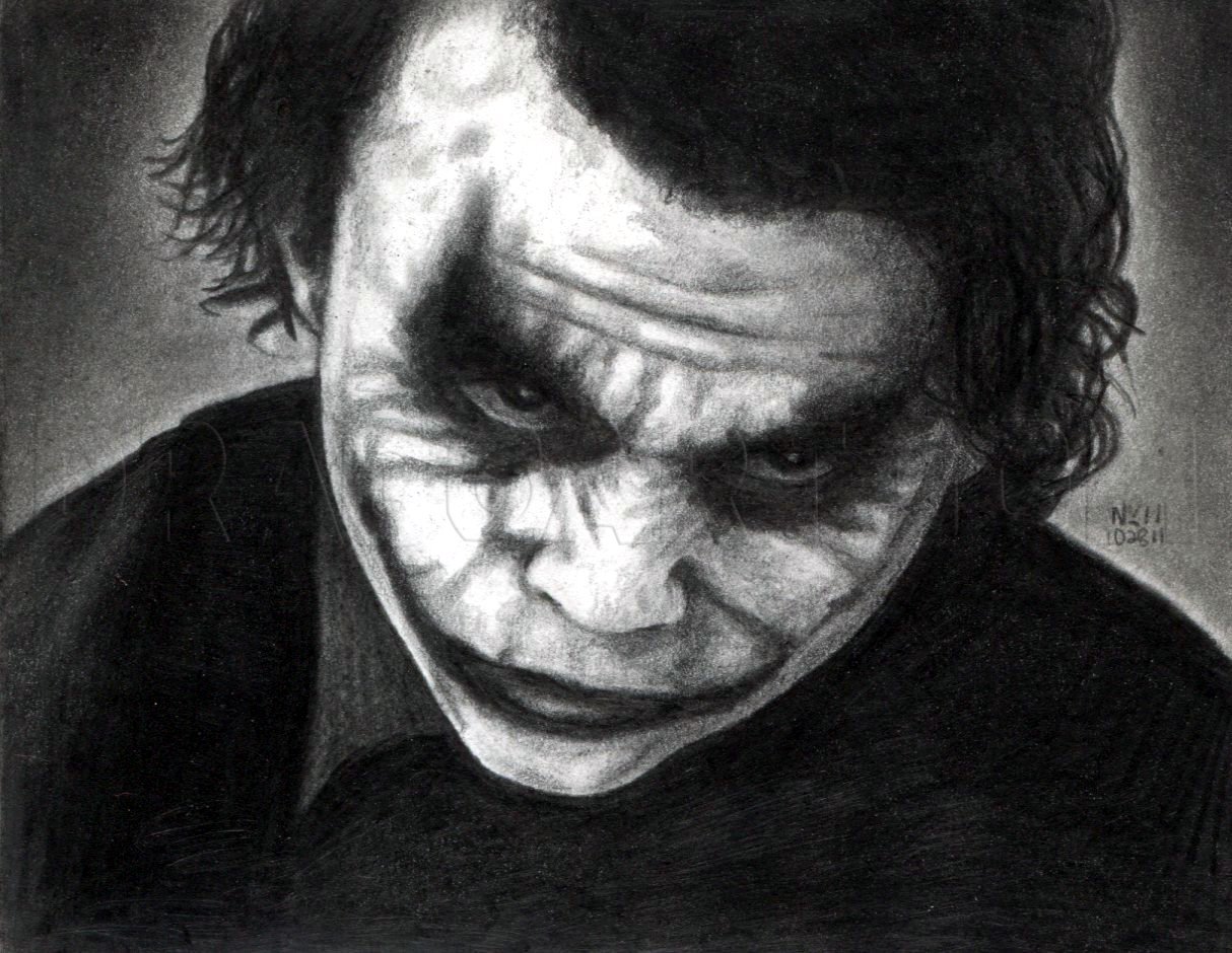 How To Draw The Joker, Heath Ledger, The Dark Knight, Step by Step