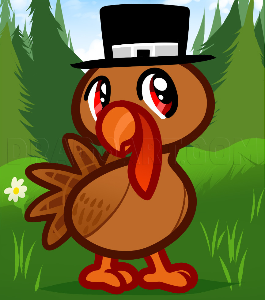Cute Cartoon Turkey Drawing Easy Cute Cartoon Turkey Drawing Easy